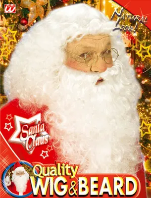 Produktbild von Santa Claus Perücke mit Bart -  Weihnachtsmann Perücke de luxe