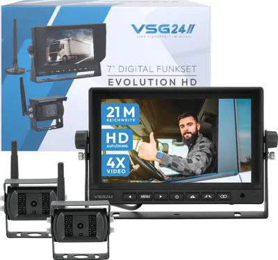 Produktbild von 7" FUNK-Set EVOLUTION HD mit 2 Kameras Wohnmobil & LKW bis 21 Meter RVS-24543