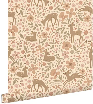 Produktbild von ESTAhome Tapete Hirsche Braun und Rosa 50 x 900 cm