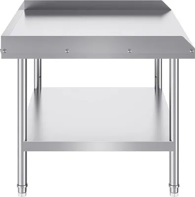 Produktbild von Industrielle Küchentisch aus Edelstahl, 30 x 36 x 26 Zoll, Robuster Handelskochstisch mit dreiseitiger Spatwand, Höhenverstellbar für Restaurants, zu Hause und Hotel