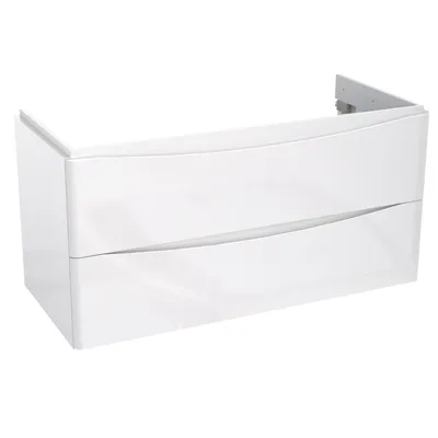 Produktbild von Hängender Waschbeckenunterschrank mit 2 Schubladen Weiß Hochglanz AUSTIN 104 x 50 x 46 cm Badschrank