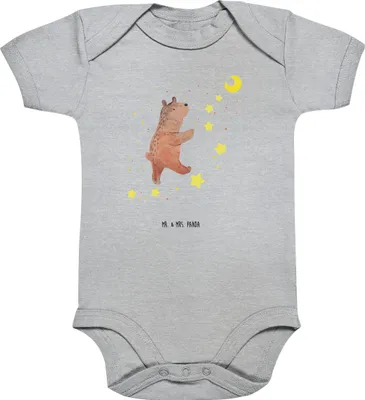 Produktbild von Mr. & Mrs. Panda Babybody Bär Träume 12. - 18. Monat - Heather Grey - Geschenk, Strampler Baby, babykleidung body, Traum, Babystrampler, Traumdeutung, Einteiler, Träumen