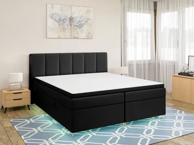Produktbild von FEDVE Boxspringbett Schlafzimmerbett KIOTO mit 2 Bettkästen, Doppelbett mit Bonell-Matratze und Topper 200x200