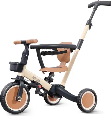 Produktbild von 5 in 1 Laufrad Dreirad, Dreirad ab 1-3 Jahr, Kinderdreirad mit schubstange, Kinderfahrrad, Laufräder Lauffahrrad inkl. Lenkstange, Sicherheitsbüge, TR008