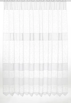 Produktbild von Gardinen Kranzusch Scheibengardine Jacquard verschlungen Linien 180x37,5 cm H/B weiß Bistrogardine Vorhang Küche 1er Pack
