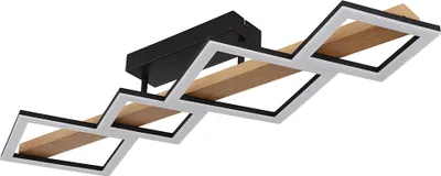 Produktbild von LED Deckenleuchte, Holz, Quadrate schwarz, L 92 cm