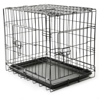 Imagen del producto de TRESKO Transportín para Perros 62 x 45 x 52 cm con 2 Puertas | Jaula de Transporte Metálica para Mascotas | Caja Plegable con Bandeja Extraíble
