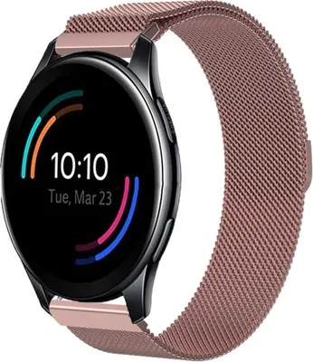 Produktbild von Strap it - Milanese Armband - Kompatibel mit OnePlus Watch Armband - Ersatzarmband Edelstahl - Magnetverschluss - Hochwertiges Material - für Armband Rosa