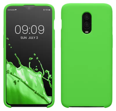 Produktbild von kwmobile Handyhülle für OnePlus 6T Hülle - Case Silikon - Kabelloses Laden - Schutzhülle Cover in Limettengrün