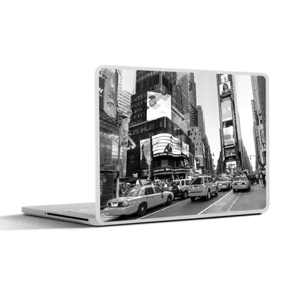 Produktbild von MuchoWow® Laptop Aufkleber Sticker Cover New York - Schwarz - Weiß - Times Square 31x22.5 cm - Laptop-Deko