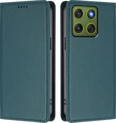 Produktbild von Handyhülle für Motorola Edge 70, Kunstleder Klapphülle Stoßfeste Magnetische Hülle mit Ständer Grün