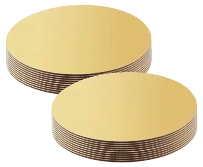 Produktbild von 20 Stück runde Kuchenplatten in Gold, 15 cm Durchmesser, für Hochzeiten und Feiern