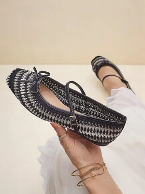 Zdjęcie produktu dla Royalfashion Damskie baleriny plecione z paseczkiem Vanot, rozmiar 38