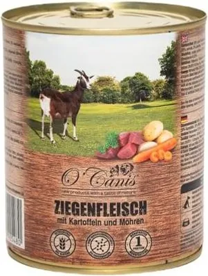 Produktbild von O'CANIS Hundefutter in Dosen - Nassfutter - Ziege und Kartoffeln - 800 g