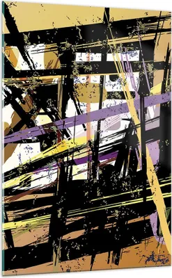 Produktbild von Bilder auf glas - Einteilig - Abstraktion modern - 70x100cm - Glasbilder - Wandbilder - Bilder - zum Aufhängen bereit - Wanddekoration aus Glas - Glas Bilder - Wandbild auf Glas - GPA70x100-3705