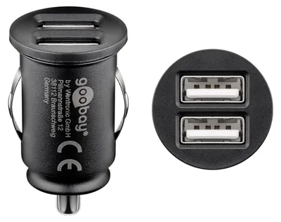 Immagine prodotto di goobay Caricatore da auto doppio USB 24 W max. 4,8 a nero (1 confezione morbida)