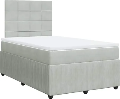 Obrázek produktu pro vidaXL Skříňová postel s matrací světle šedá 120x190 cm sametová