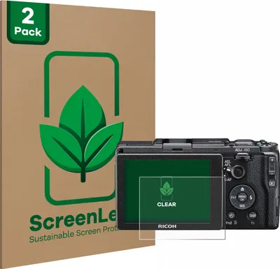 Produktbild von 2x ScreenLeaf Schutzfolie für Ricoh GR II 2015 nachhaltiger Displayschutz Display Schutz Folie Klar Transparent