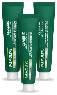 Obrázok produktu pre 3 x Holenie Palmolive Men Classic – Ošetrujúci a osviežujúci – 100 ml – Výhodný balík – 3 kusy
