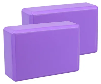 Image de Exerz : Lot de 2 blocs de yoga en mousse EVA, pour fitness, Pilates et étirements, couleur violet