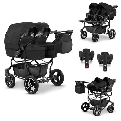 Produktbild von Zwillingskinderwagen 5 in 1 Twin Star inkl. Autositze und Iso Bases - 14 Teile - in 16 Farben