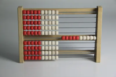 Produktbild von 100`er Rechenrahmen rot-weiß, Abakus, student`s abacus, ReWood®