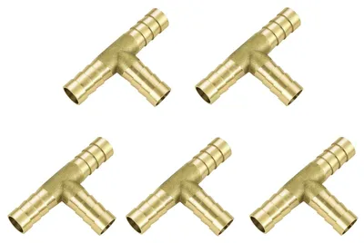 Messing T-Stück 3-Wege Adapter 10 mm, 5 Stück Schlauchverbinder