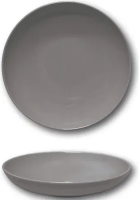 Image de Assiettes creuses porcelaine Gris - D 22 cm - Siviglia x 6