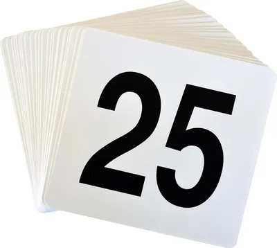 Produktbild von 25x White Table Numbers - Hochzeitsplatzkartenzeichen Display -Set, Acrylfeier -Herzstückdekoration - nach Argon -Tabellengeschirr