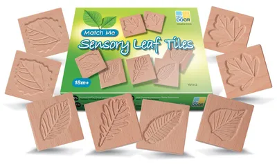 Produktbild von Yellow Door sensorisches Spielzeug Holz-Blattfliesen Lernspiel