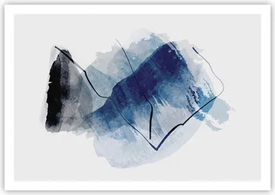 Produktbild von Poster - Poster ohne Rahmen - Blau Schwarz Abstraktion - 100x70 cm - Wand Bild - Wanddeko - Wandbilder - Kunstposter - Wandposter - Bilder - Kunstdruck - Wanddekoration - Wandbild - P2XAA100x70-5058