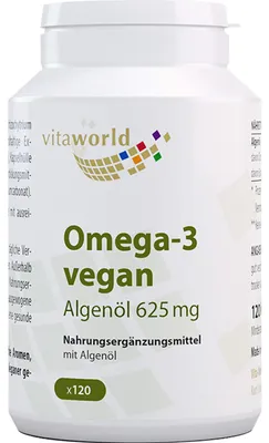 Image de Vitaworld Huile d'algues 625 mg Oméga-3 végétaliennes, 120 capsules