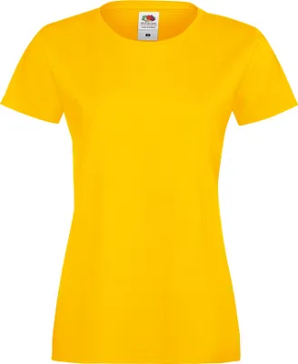 Produktbild von Fruit Of The Loom Lady-Fit Damen Sofspun® T-shirt- Sonnenblumengelb - XXL