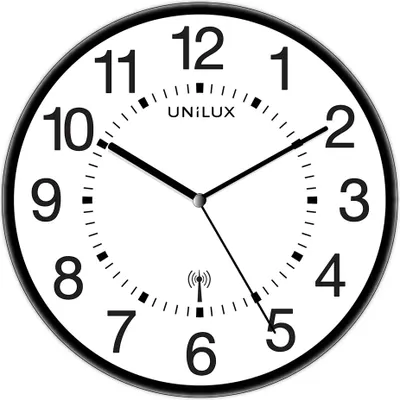 Obrázek produktu pro UNILUX - Nástěnné hodiny vlnové řízené rádiem Ø 30 cm černá/bílá