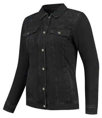 Produktbild von Rusty Stitches Dolly Damen Motorrad Textiljacke, schwarz, 46