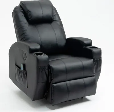 Produktbild von Elektrisch Massagesessel Relaxsessel Heizung Massage Liegefunktion Fernsehsessel Wärmefunktion TV Sessel USB Polstersessel Schwarz