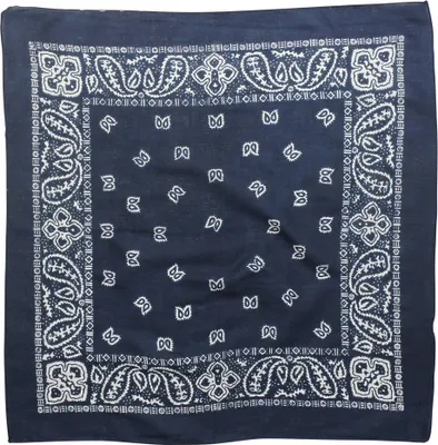 Produktbild von Bandana Tuch - Paisley Muster 01 - quadratisches Kopftuch blau-navy - weiß