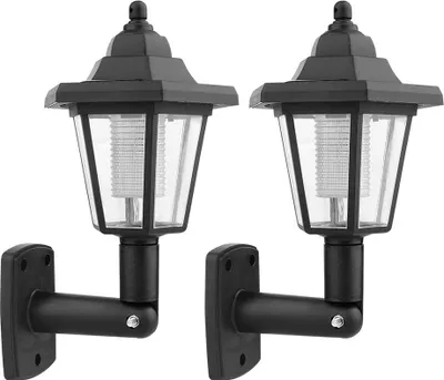 Produktbild von Solar-LED-Wandleuchte mit Induktionsfunktion für Rasen, Garten, Park – sechseckig, verstellbar – für den Außenbereich