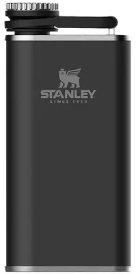 Produktbild von Stanley Classic Wide Mouth Flask 236 ml / 8OZ Matte Black mit Never-Lose Kappe - Edelstahl Flachmann mit Weiter Öffnung zum Einfachen Befüllen und Einschenken - BPA-frei