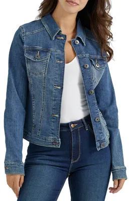 Immagine prodotto di Giacca jeans elasticizzata Wrangler Authentics da donna, blu, taglia XL