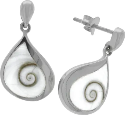 Produktbild von F Ohrhänger 925/- Sterling Silber 2,3cm weiß Muschel weiß 342220050