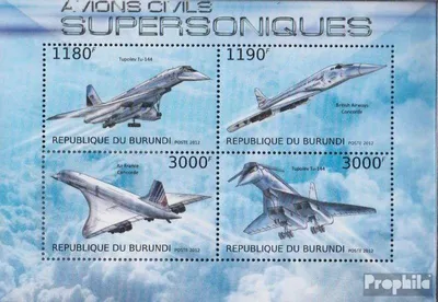 Produktbild von Briefmarken Burundi 2012 Mi 2963-2966 Kleinbogen (kompl.Ausg.) postfrisch Überschallflugzeuge