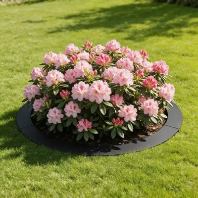 Produktbild von QEENTOE Baumring Metall Rasenkante für Bäume Sträucher – Robuster Baumschutz aus Stahl Rasenbegrenzung Dekorative Beetumrandung (120cm, Schwarz)