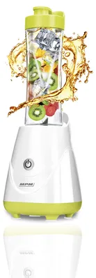 Immagine prodotto di MPM MBL-20 Frullatore, 2 bottiglie portatili, 0,6 litri, senza BPA, 1 velocità Bianco/Verde