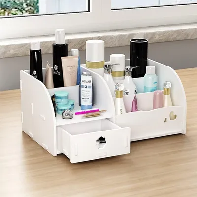Image de Solidchoice - Organisateur de maquillage avec tiroirs - Boîte de rangement pour cosmétiques, idéale pour la salle de bain