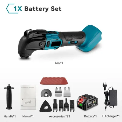 Immagine prodotto di Multitool oscillante - Senza spazzole - Utensile multifunzione - Seghetto elettrico - Trimmer - Pala