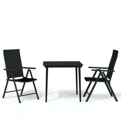 Image de vidaXL Ensemble de jardin 3 pièces noir