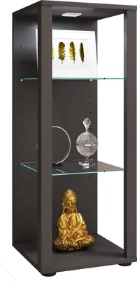 Immagine prodotto di Vetrina in piedi | Vetro con vetro di sicurezza ESG | Dimensioni ca. H. 90 x W. 35 x D. 35 cm | Vetro per stand | Moderno e salvaspazio | Espositore in vetro – Glasol M