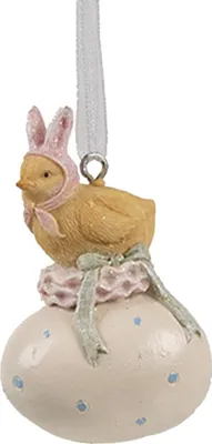 Produktbild von Clayre & Eef Oster-Anhänger Küken 7 cm Gelb Kunststoff