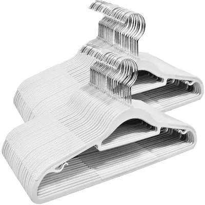 Immagine prodotto di Omgoods - Set di 50 appendiabiti - Plastica antiscivolo, salvaspazio, gancio rotante a 360°